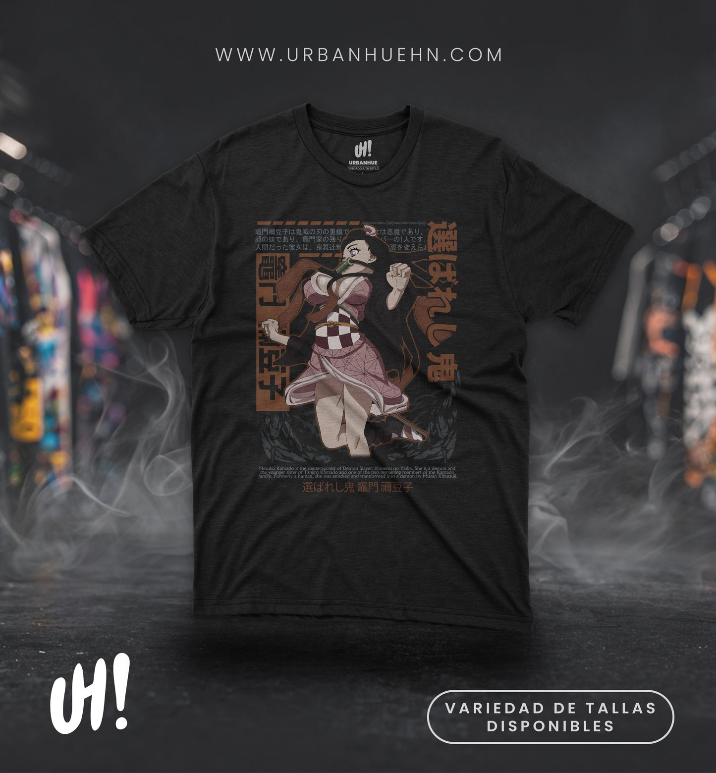 Camiseta Nezuko “Silent Power” – Dark Aesthetic Edition