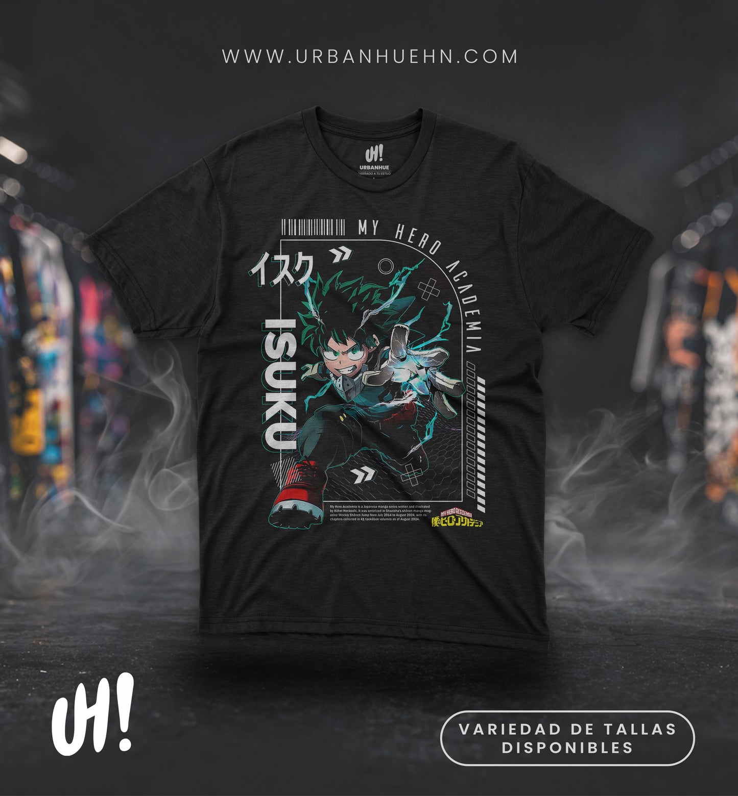 Camisa Negra Izuku Midoriya - My Hero Academia